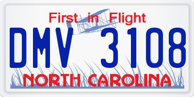 NC license plate DMV3108