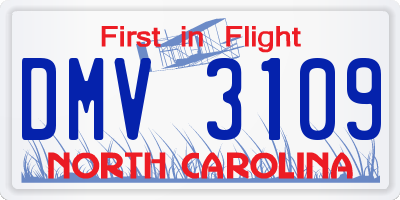 NC license plate DMV3109