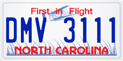 NC license plate DMV3111