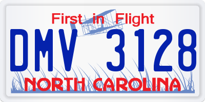 NC license plate DMV3128
