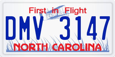 NC license plate DMV3147