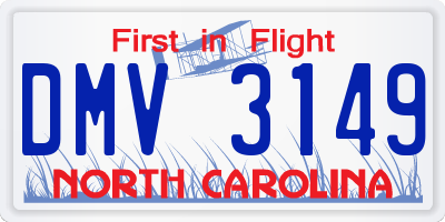 NC license plate DMV3149
