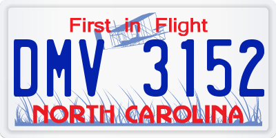 NC license plate DMV3152