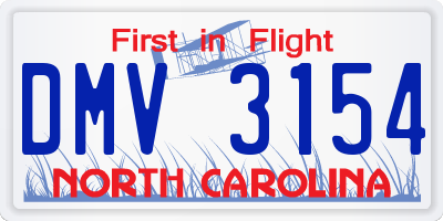 NC license plate DMV3154