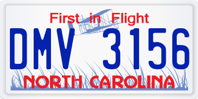 NC license plate DMV3156
