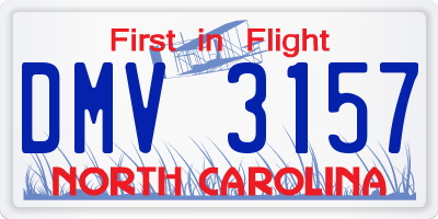 NC license plate DMV3157