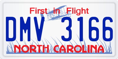 NC license plate DMV3166