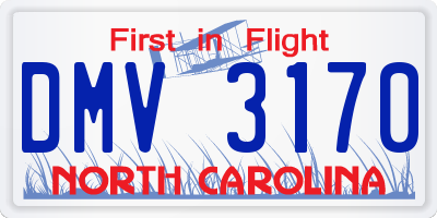 NC license plate DMV3170