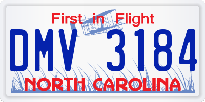NC license plate DMV3184