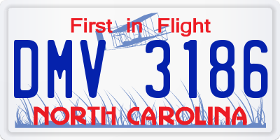 NC license plate DMV3186