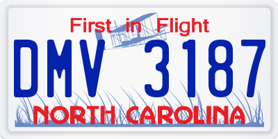 NC license plate DMV3187