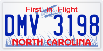 NC license plate DMV3198