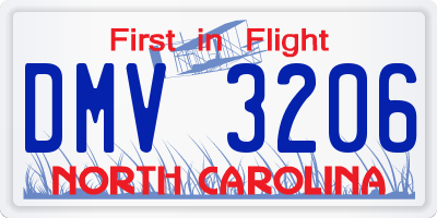 NC license plate DMV3206