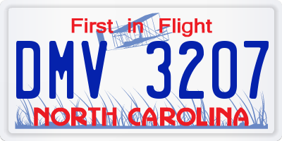 NC license plate DMV3207
