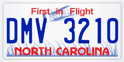 NC license plate DMV3210