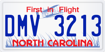 NC license plate DMV3213