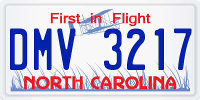 NC license plate DMV3217