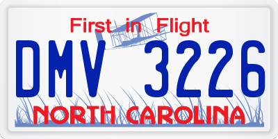 NC license plate DMV3226