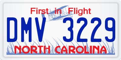 NC license plate DMV3229