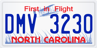 NC license plate DMV3230