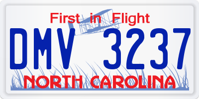 NC license plate DMV3237