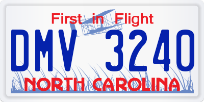 NC license plate DMV3240