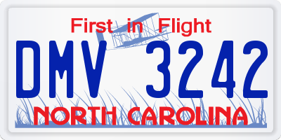 NC license plate DMV3242