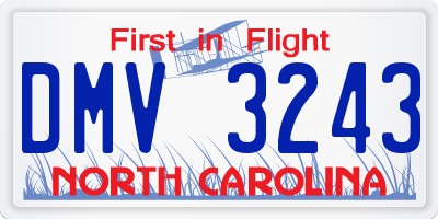 NC license plate DMV3243