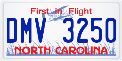 NC license plate DMV3250