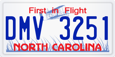 NC license plate DMV3251