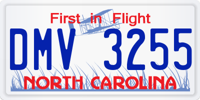 NC license plate DMV3255