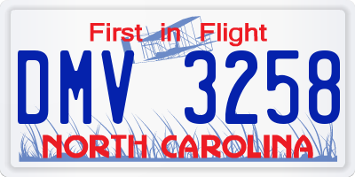 NC license plate DMV3258