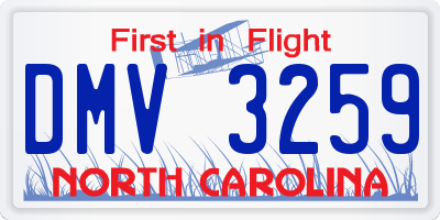 NC license plate DMV3259