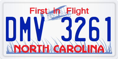 NC license plate DMV3261