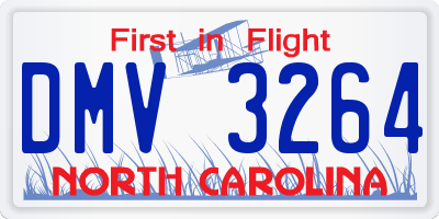 NC license plate DMV3264