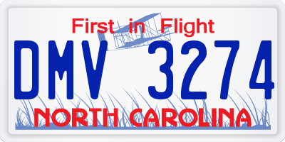 NC license plate DMV3274