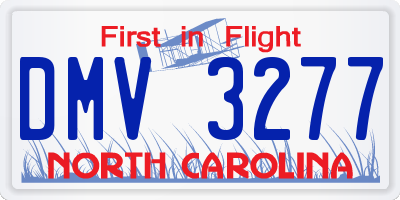 NC license plate DMV3277