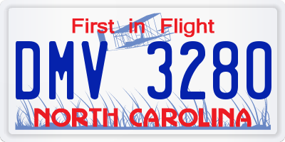 NC license plate DMV3280