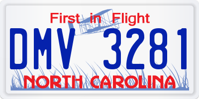 NC license plate DMV3281