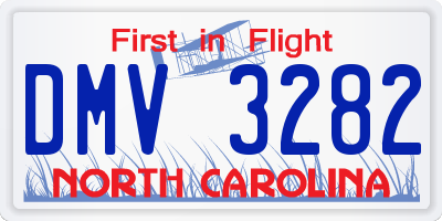 NC license plate DMV3282