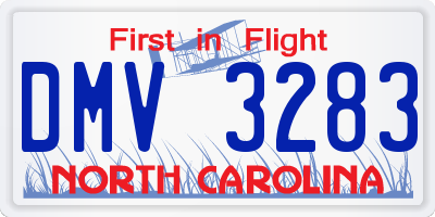 NC license plate DMV3283