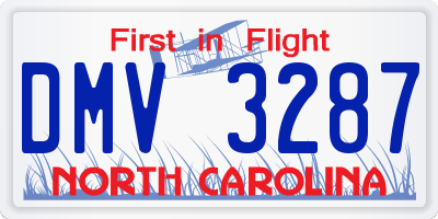 NC license plate DMV3287