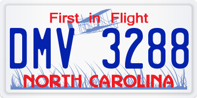NC license plate DMV3288