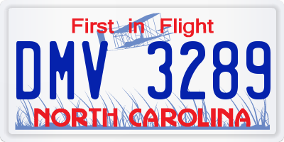 NC license plate DMV3289