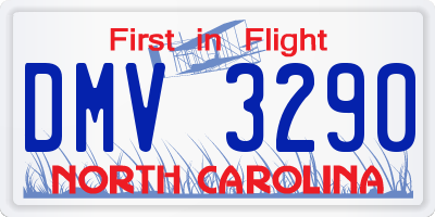 NC license plate DMV3290