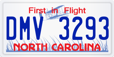 NC license plate DMV3293