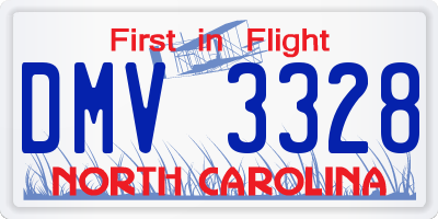NC license plate DMV3328