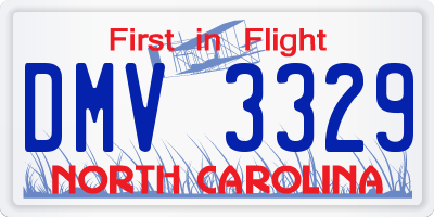 NC license plate DMV3329