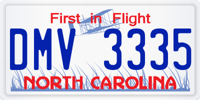 NC license plate DMV3335