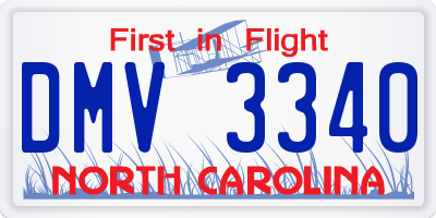 NC license plate DMV3340
